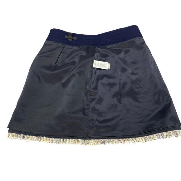 J.CREW Mini Skirt Womens Size 6 Multicolor Tweed Lined Fringed Raw Hem Back Zip - Picture 6 of 13